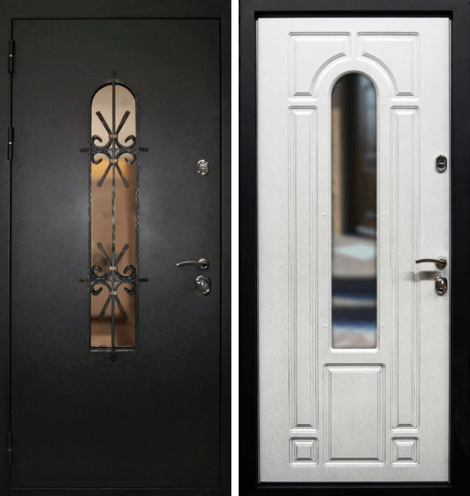 Дверь со стеклянной вставкой DKS-15 (Со стеклом (окном) и ковкой)