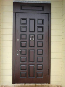 металлическая дверь с дверным молотком